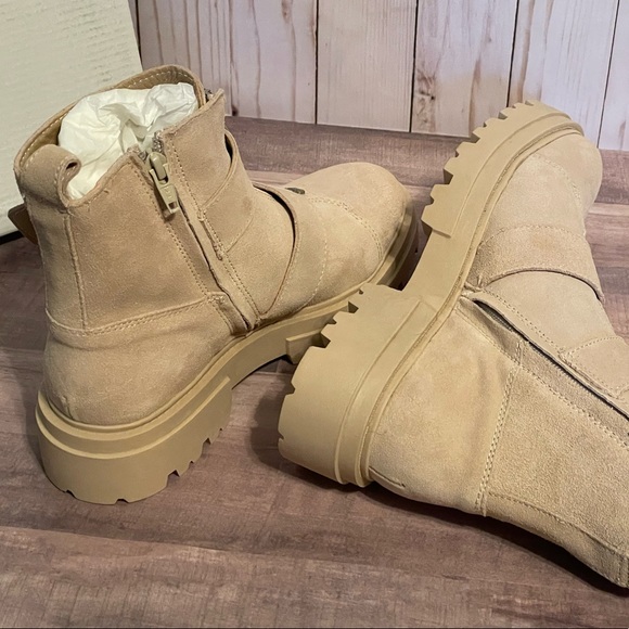 NEW in BOX Dolce Vita AVARI Dune Suede tan size 7 LEATHER combat Boots MSRP $160 - Picture 9 of 16